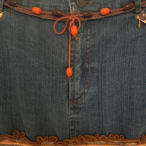Vintage Paradise NY Jean Tiered Embellished Maxi Skirt - Picture 3 of 9
